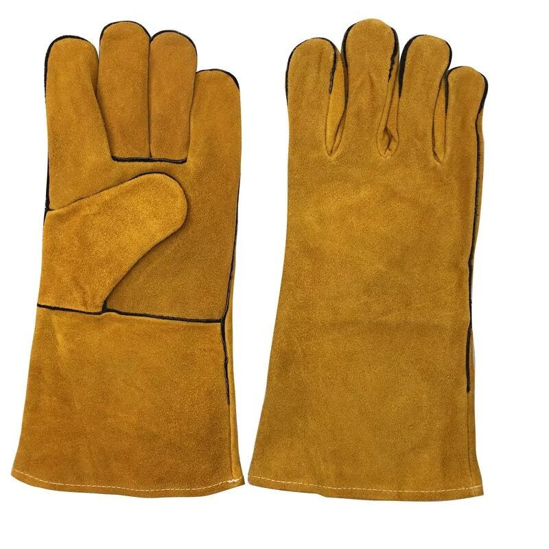 14" or 16"Safety Cowhide Red Leather Welding Gloves