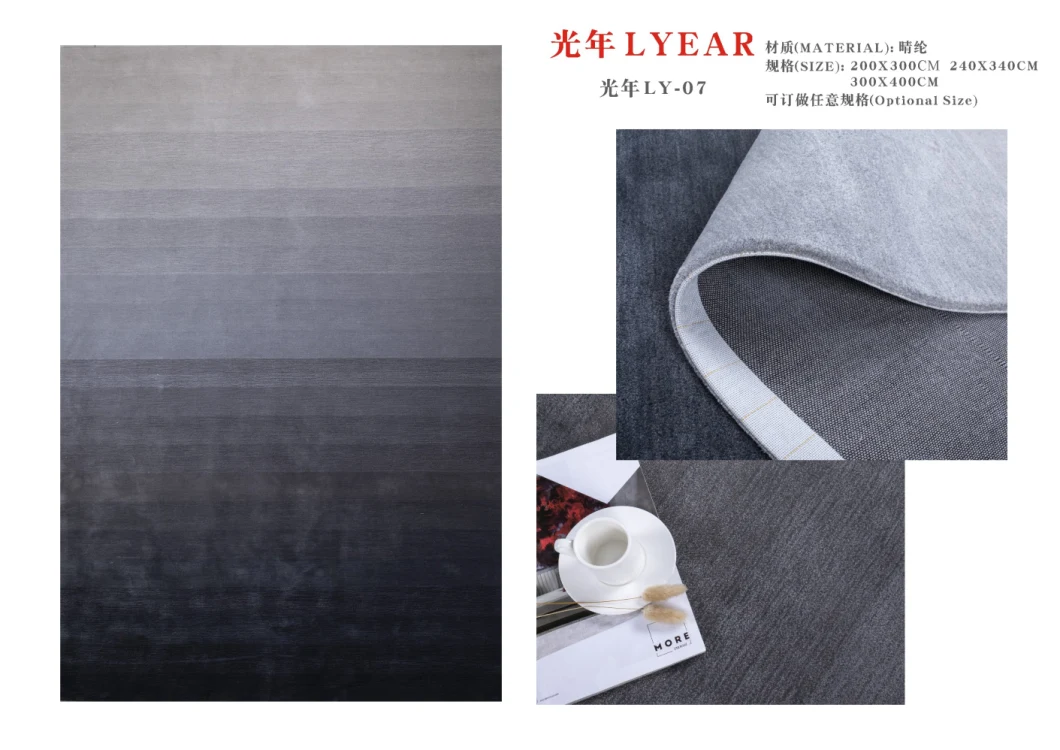 Banboo Silk Area Carpets and Rugs Handmade Grey Color Floor Carpet Rug Luxury