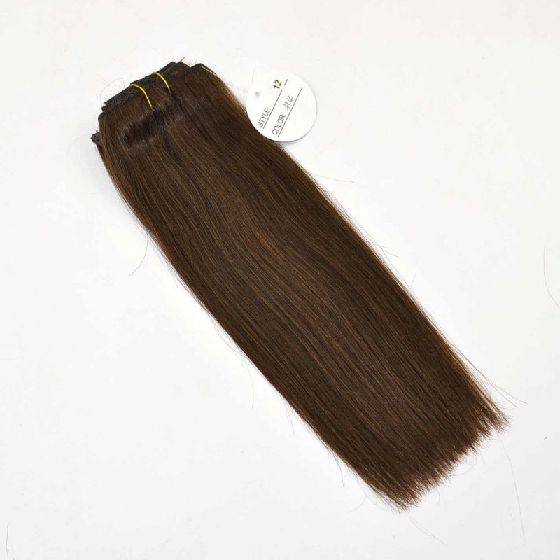 100% Remy Human Hair Silky Straight Brown Color Hair Weft