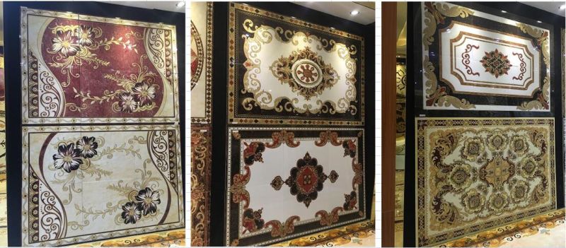 Nice Design Porcelain Golden Decorative Muslim Carpet with Glow Light
