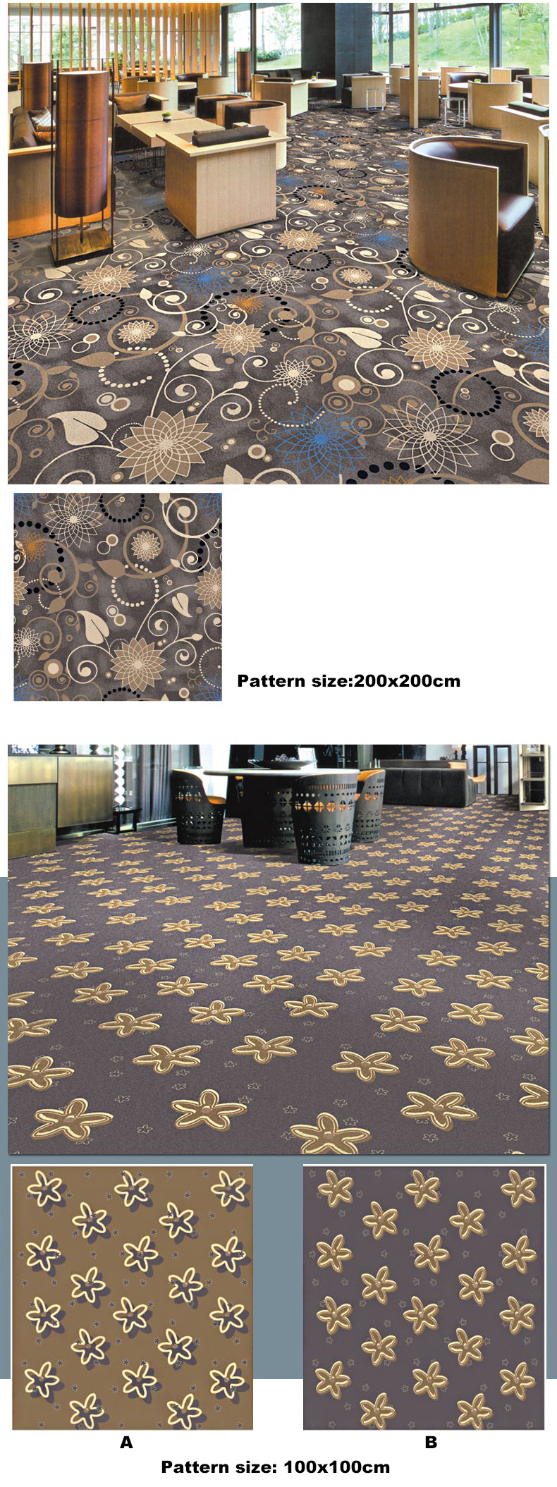 Factory Price Nylon Flowers Printing Rug Home Rugs Floor Carpet Hotel Carpets