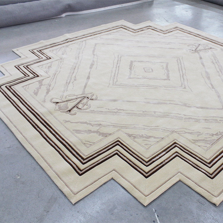 Living Room Floor Carpet with Acrylic and Silk for Villa Hotel Lobby