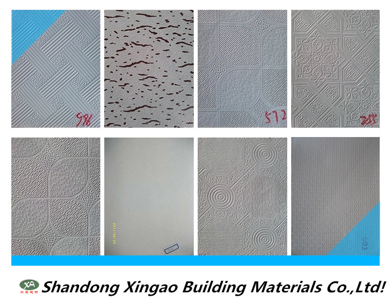 Various Colors PVC Laminated Gypsum Board Tiles/PVC Gpysum Ceiling Tiles