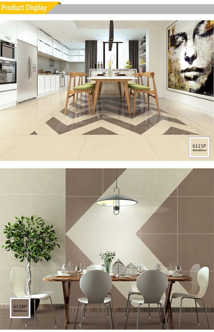Interior Tiles Usage and Floor Tiles Type Double Loading Porcelain Rustic Tiles 600X600mm