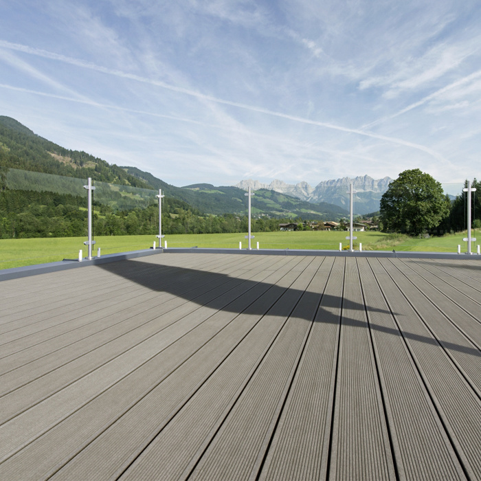 Composite Outdoor Decking Tiles Gray Wood Tiles Waterproof Balcony Flooring