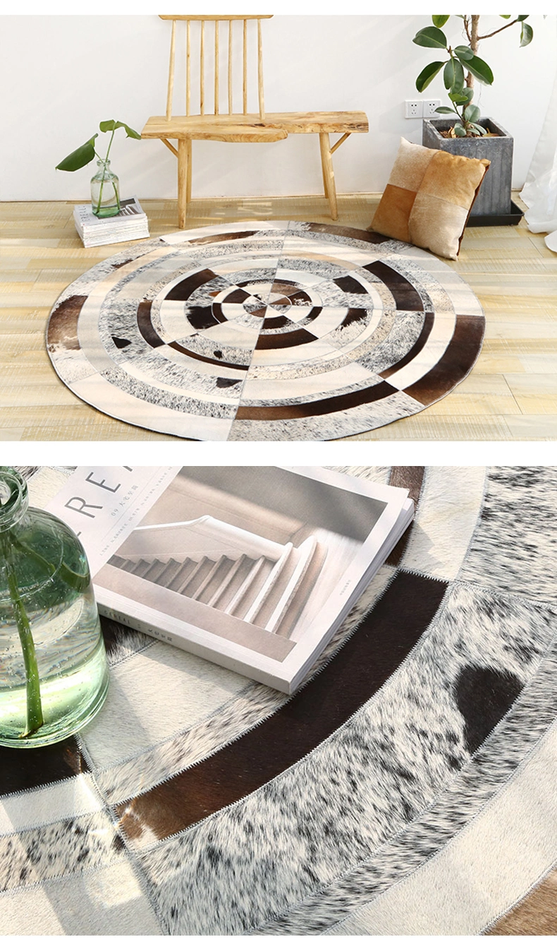 Floor Living Room Carpet Area Rugs Leather Patchwork Rug Leather Carpet for Home
