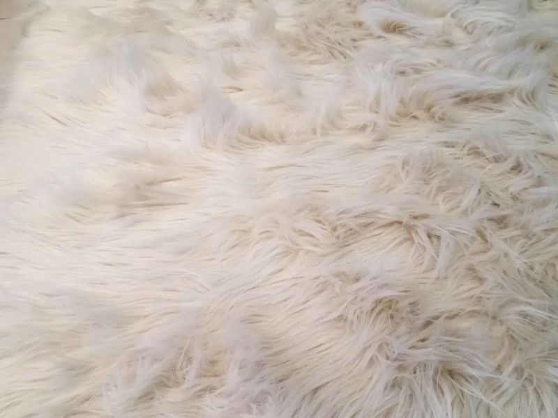 Square Shape Pure White Sheepskin Household Faux Fur Rug