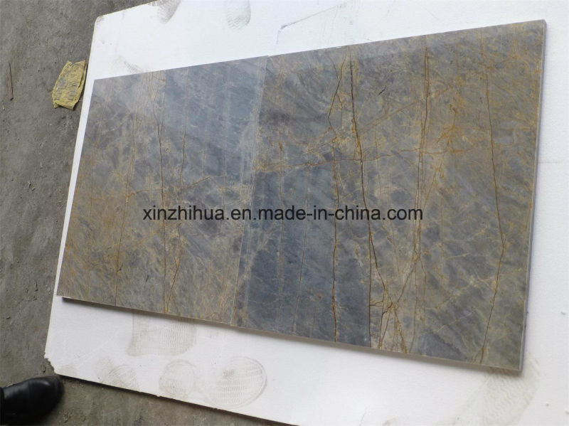 Own Factory Quarry China Polished Gold Lines Veins Blue Grey Marble Tile Wall Floor Covering