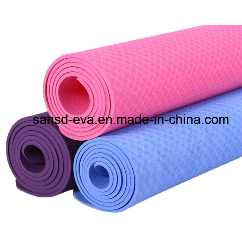 Non Slip Fitness TPE Yoga Mat for Exercise Yoga Mat Multi Color TPE Yoga Mat