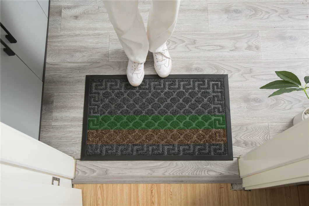 Wear Resistant Scraping PP Straw Carpet Rubber Door Mat