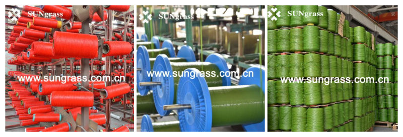 35mm 3-Tones with Stem Synthetic Turf Artificial Turf Garden Turf Astro Turf Grass Turf