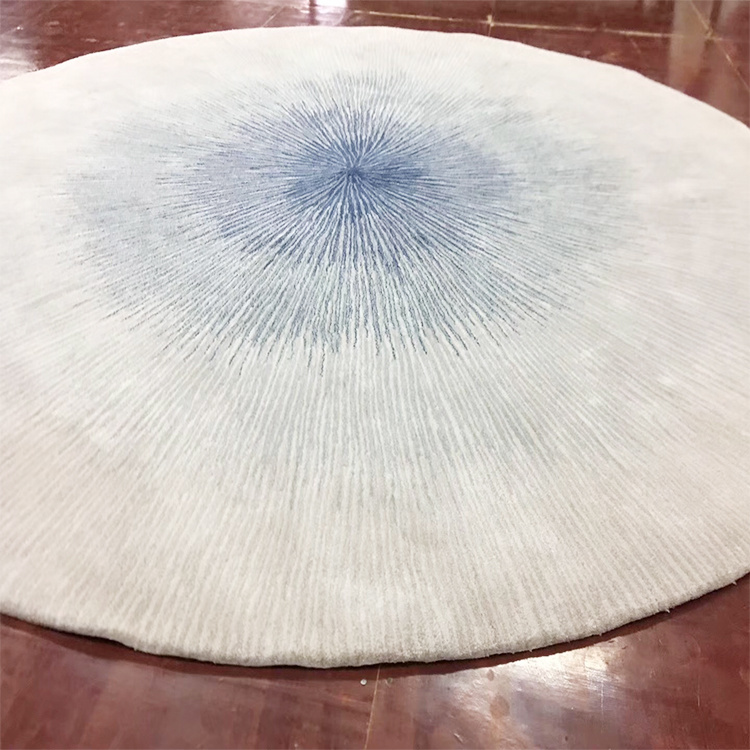 Living Room Round Acrylic Fibers Anti-Slip Rugs Bedroom Floor Carpet