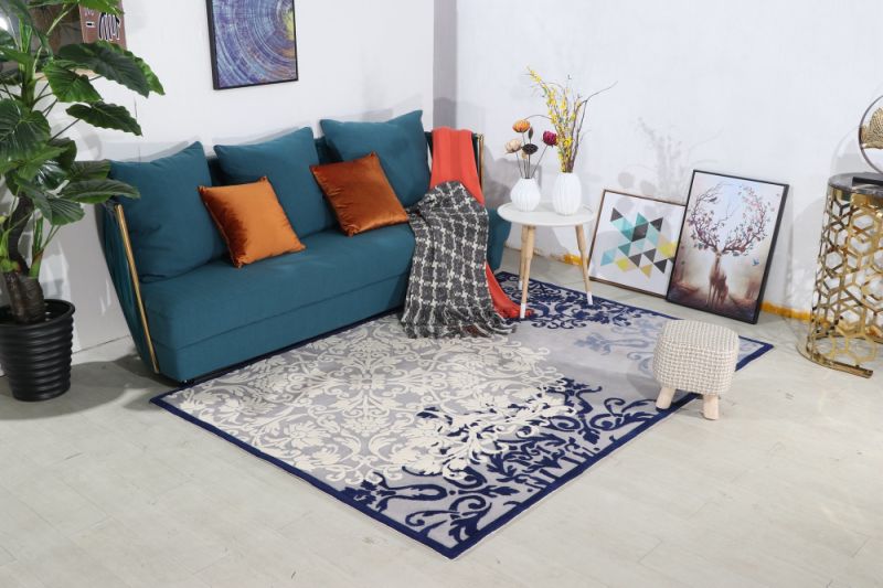 High and Low Cut Pile Carpet Blue Carpets Cinema Manufacture Woolen Rugs Bamboo Rug