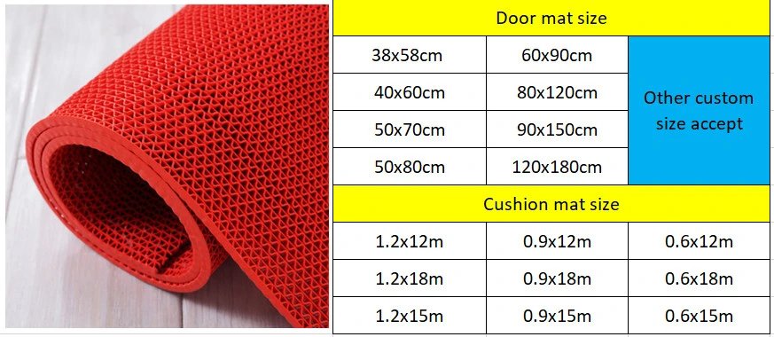 Swimming Pool Wet Area Anti Slip Non Skid Plastic Vinyl PVC Coil Door Floor Flooring Drainage S/Net Mat for Home Decoration