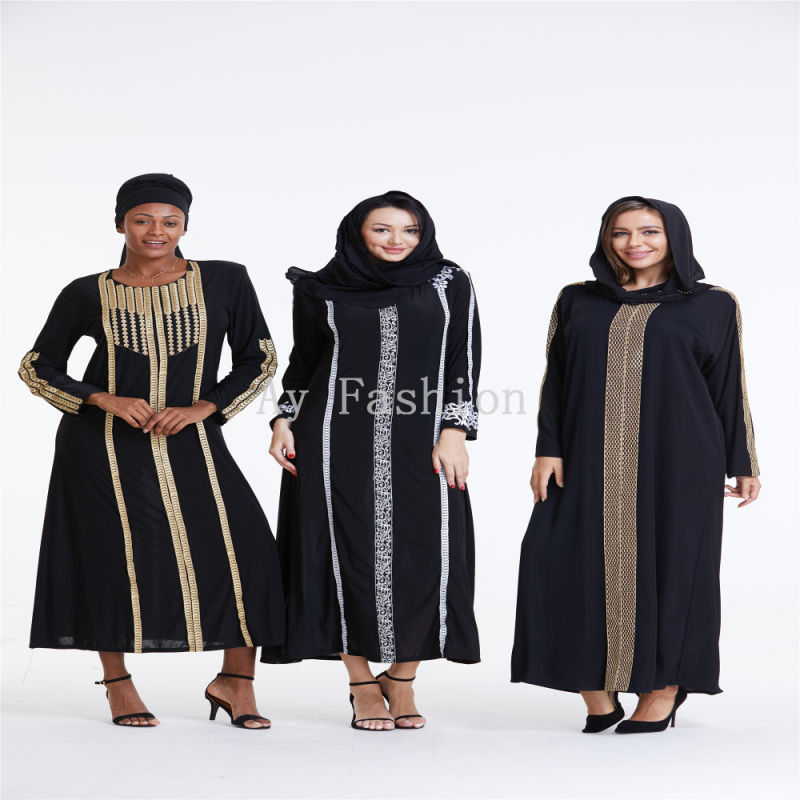 Wholesale Muslim Clothes Black Muslim Maxi Dress for Women