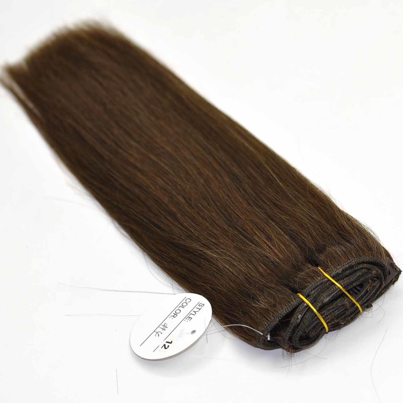 100% Remy Human Hair Silky Straight Brown Color Hair Weft