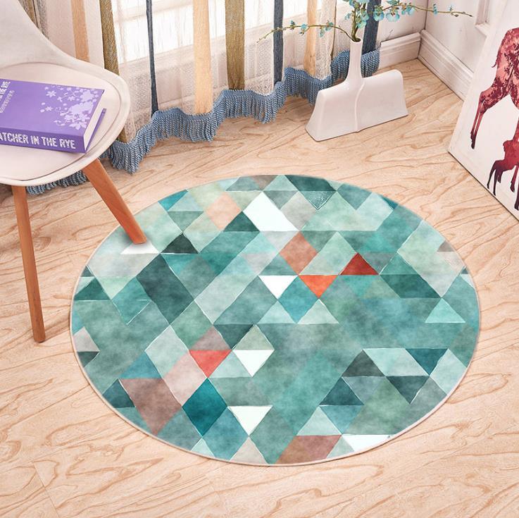 Round Luxury Carpet Anti-Slip Flooring Mat Living Room Office Carpet