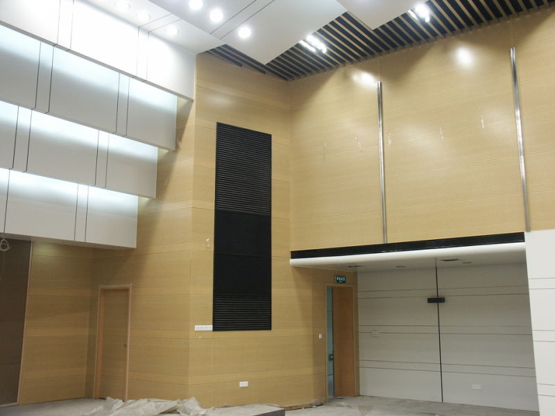 Easy to Install Ballroom/Cinema Applications Micro-Perforated Wooden Timber Acoustic Panel
