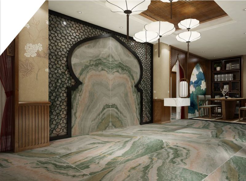 Large Size Green Marble Porcelain Floor Tiles for Background Wall