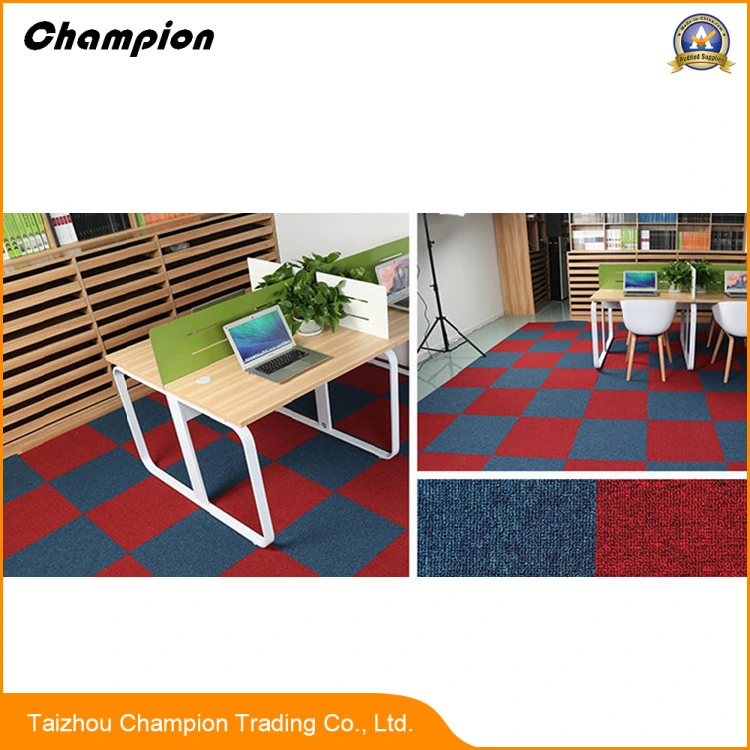 Plain Multi-Color PVC Backing Carpet Tile for Office Flooring; Commercial PP Tufted Loop Pile PVC Backing Carpet Tiles Indoor Office Home Carpet