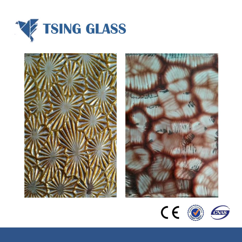 3-8mm Green Bronze Blue Patterned Glass for Furniture Window or Door