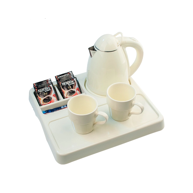 Hotel Rooms /Mini Water Kettle with Teapot Melamine Tray Set for Hotels Guest Room