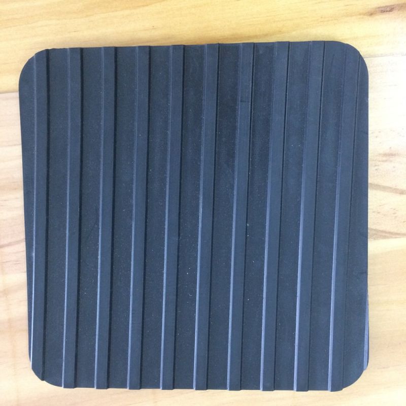 Black Extra Width Wide Ribbed Pattern Mat