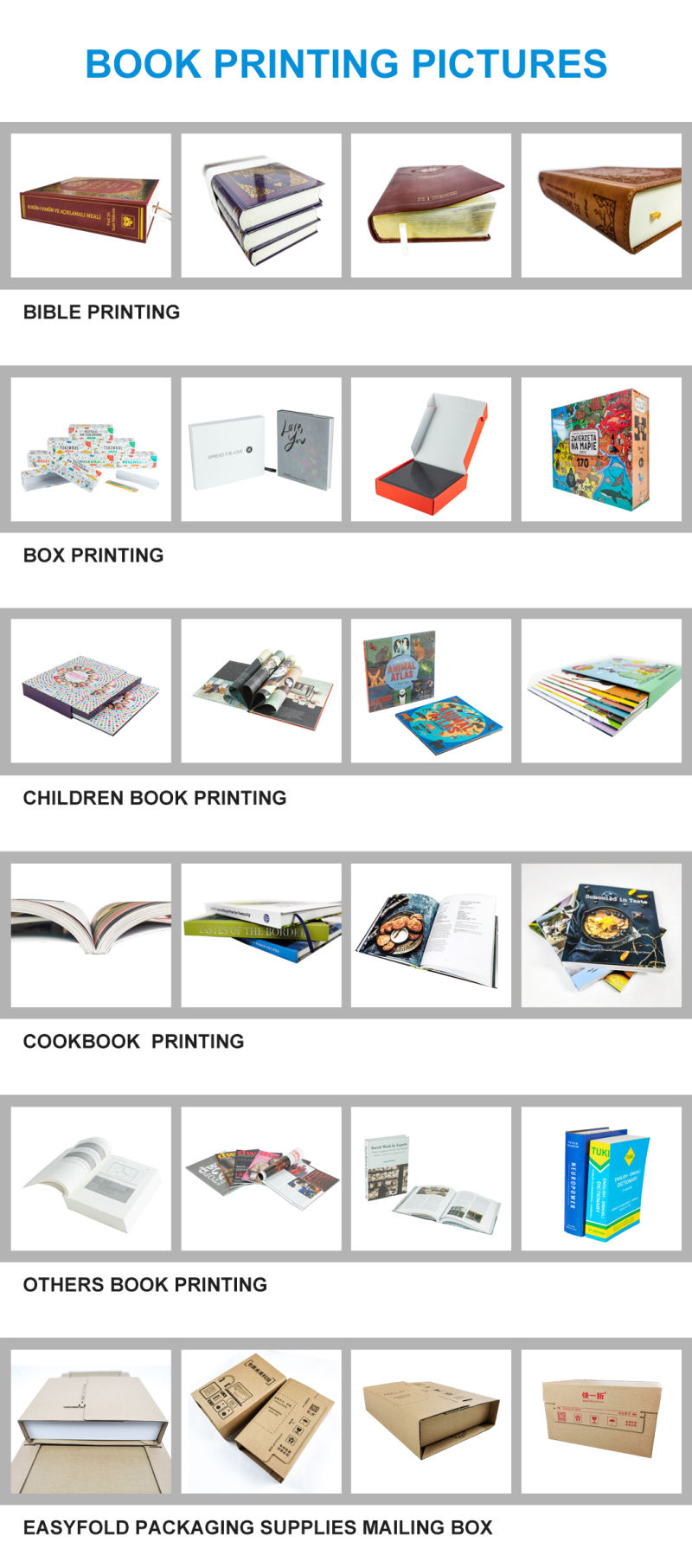 Book Printing Hardcover Book Printing Children Book Printing with UV Varnish