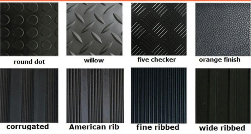 Black Extra Width Wide Ribbed Pattern Mat