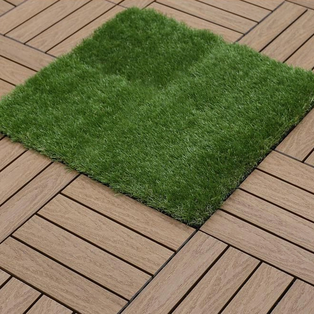 Floor Tile Interlocking Artificial Grass Turf for Garden Green Lawn Carpet