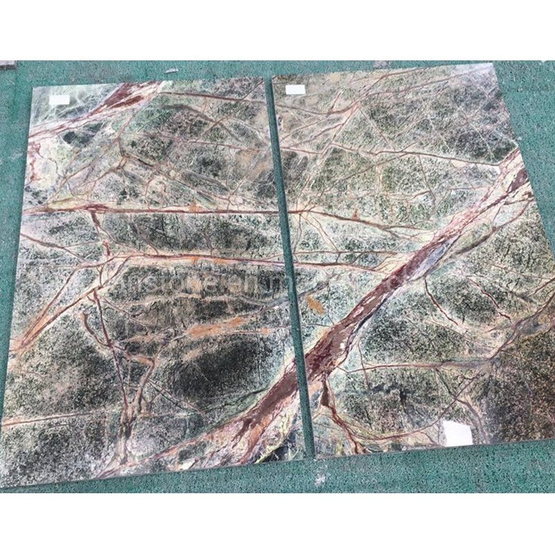 Rainforest Green Marble Slabs Tiles, India Green Marble