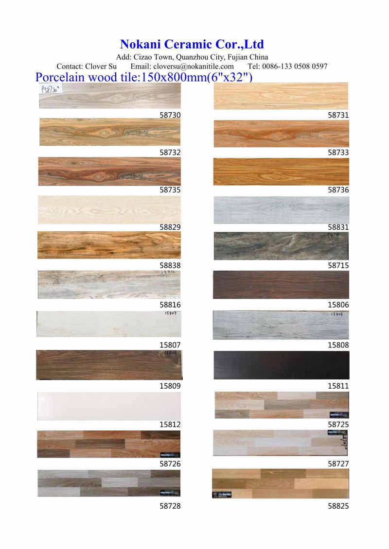 150X800 Porcelain Wood Texture Plank Tile for Floor