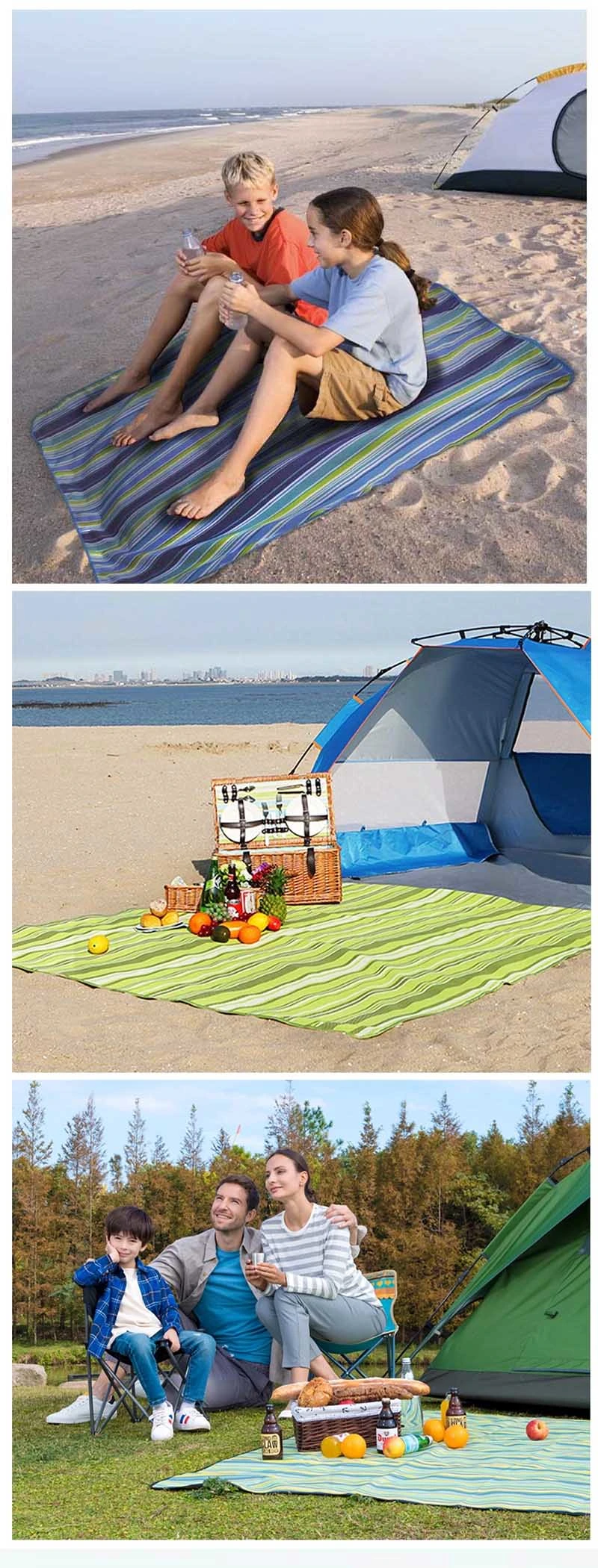 Folding Travel Picnic Blanket Outdoor Picnic Beach Blanket Picnic Rug Carpet Mat