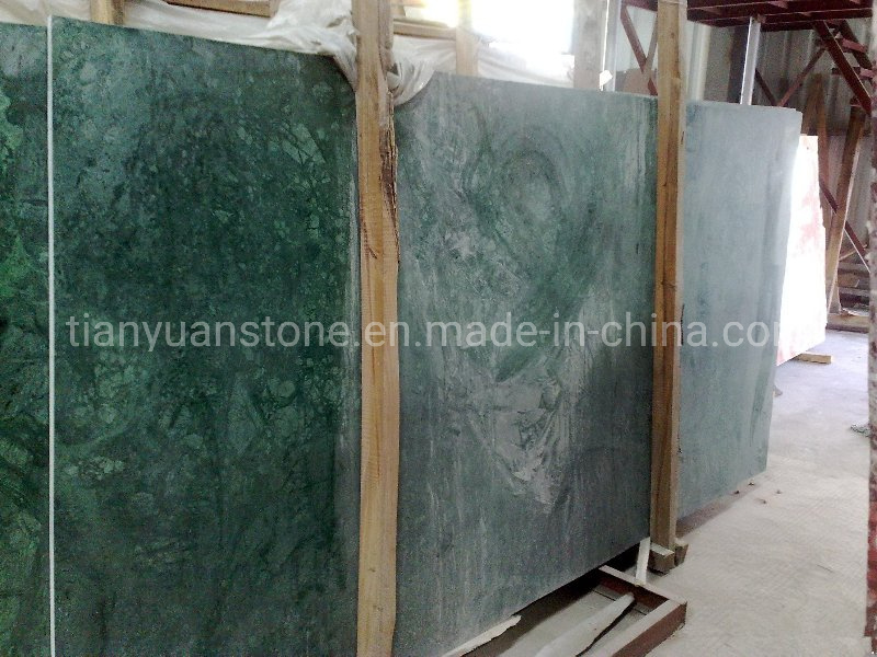 Polished Indian Verde Green Marble for Slabs, Kitchen Countertops, Tiles