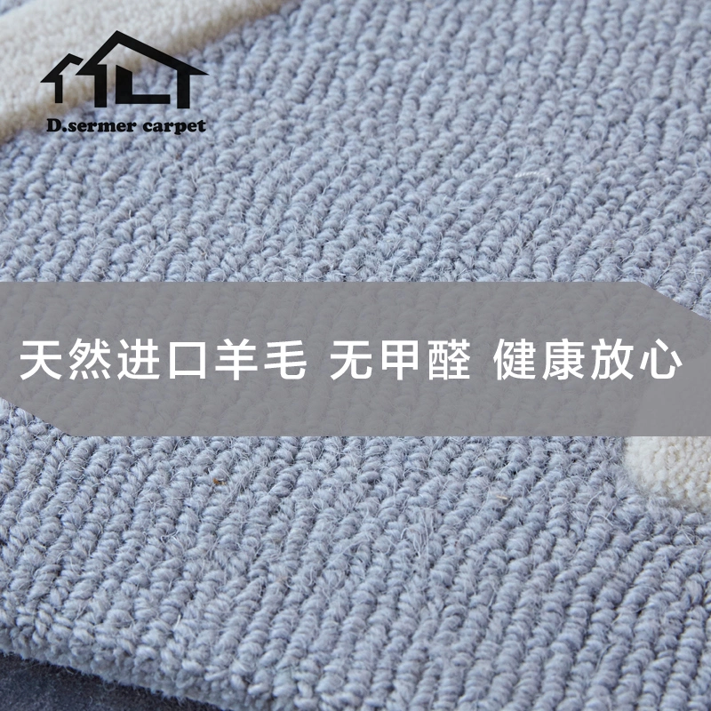 Grey Color Floor Carpets Area Rugs Wool Carpet Luxury Bamboo