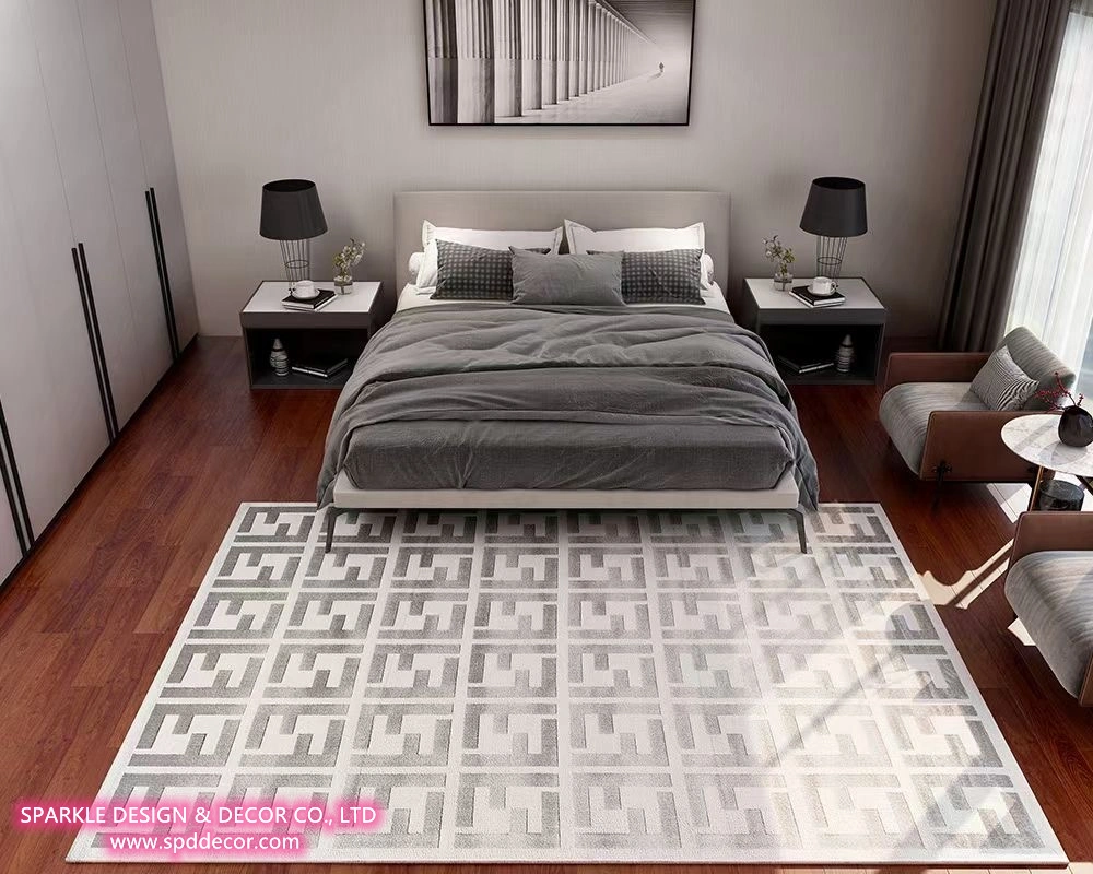Fancy Modern Fendi Logo Hand Tufted Wool Carpet/Rug for Living Room and Bedroom