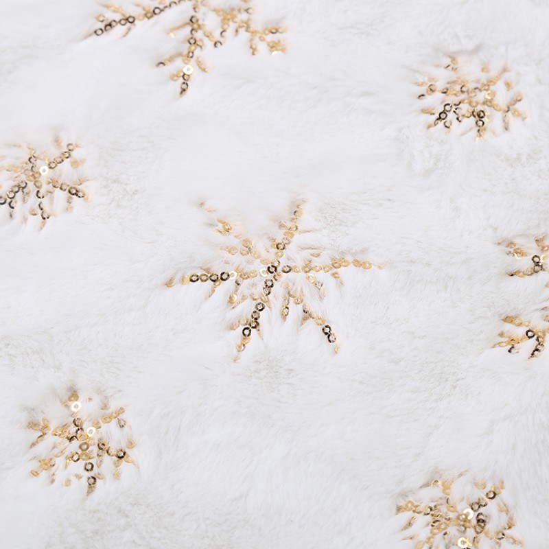 1PC White Christmas Tree Skirt Plush Faux Fur Carpet Xmas Floor Mat Ornaments Merry Christmas New Year Christmas Tree Decoration