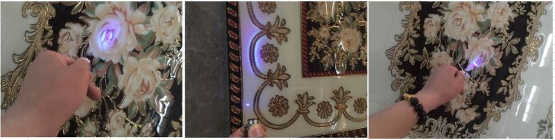 Nice Design Porcelain Golden Decorative Muslim Carpet with Glow Light