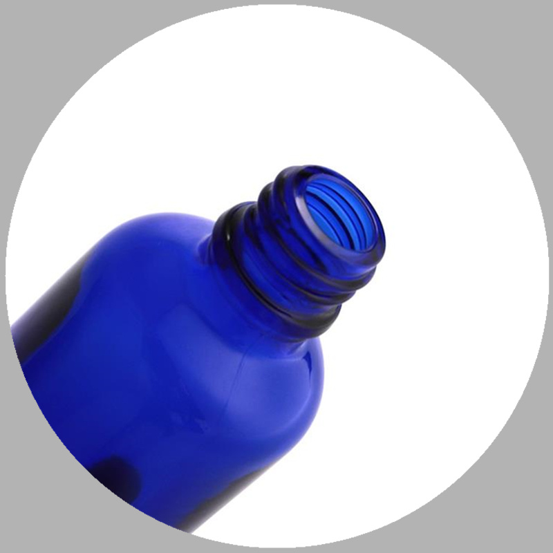 Cosmetic Package 30ml Blue / Frosted Blue Glass Bottle with Tamper Proof Sealing