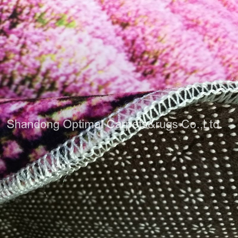 Comfortable Polyester Printing Carpet Customized Designs Anti-Slip Backing