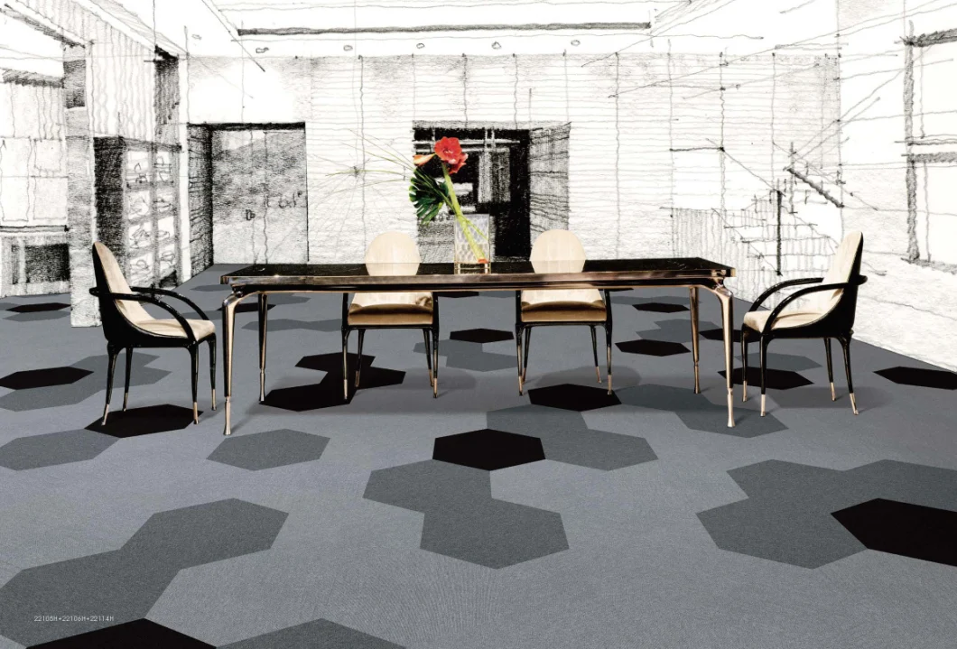 Nylon Carpet Tile with PVC Backing for Commercial/Hotel/Model Colorgon 22106h