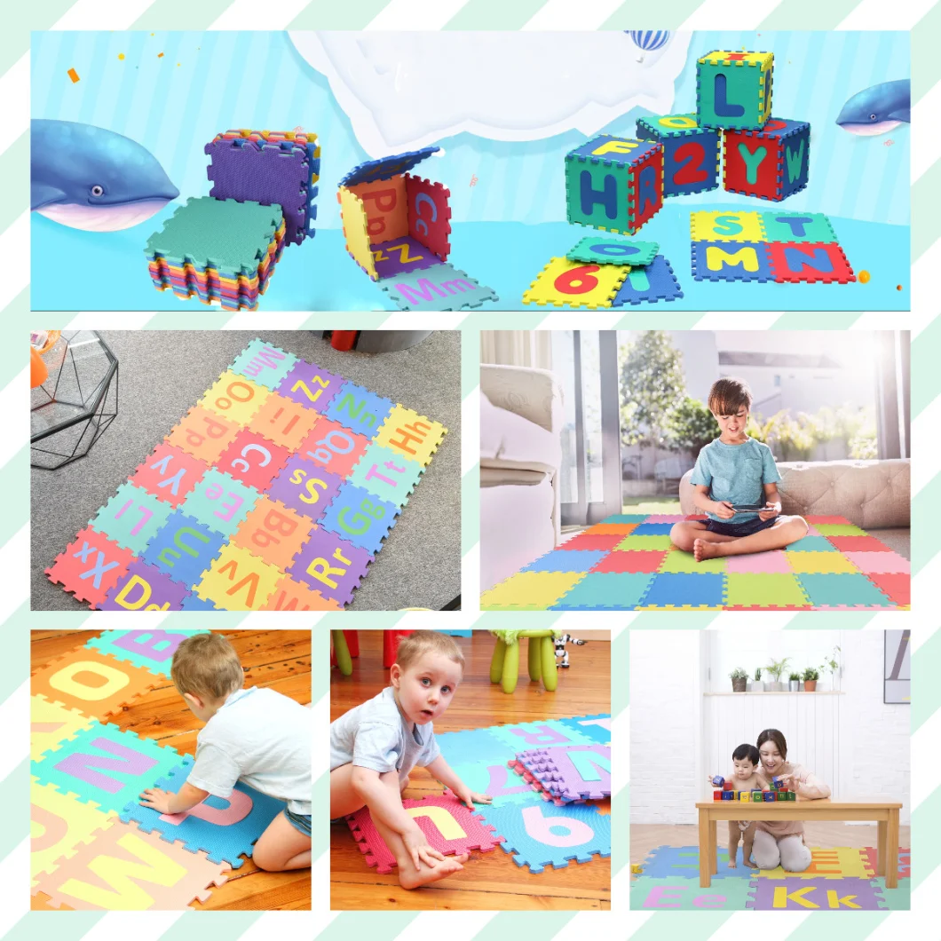 Kids Play Mat Rubber Foam Puzzle Carpet Tiles EVA Puzzle Mat Soft Foam Floor Mat Kids Puzzle