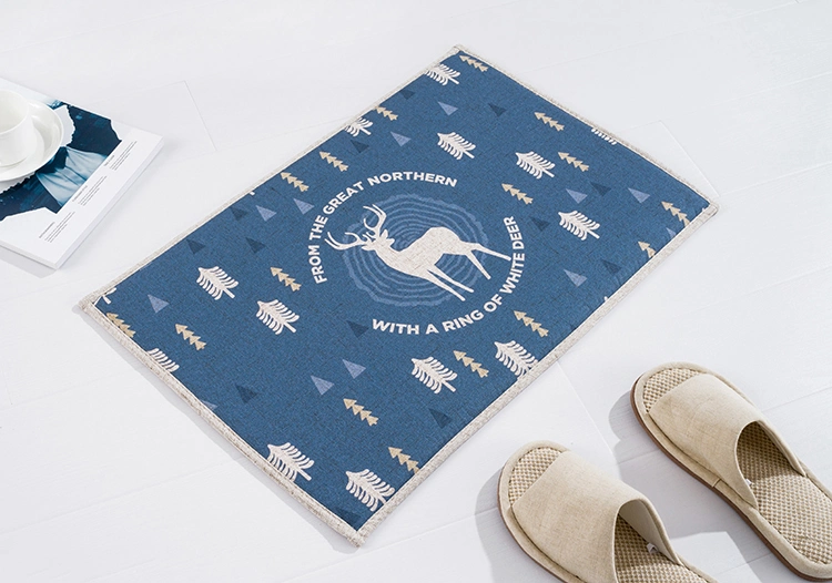 Deer Partern Printed Carpets / Linen Cotton Doormats with Customer's Design