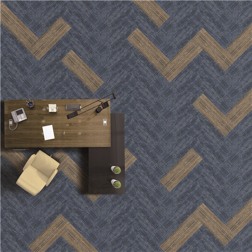 Tufted Rectangle Modular Carpet Tiles 100X33.33cm Commercial Office Hotel Home Carpet PP Surface Bitument Backing