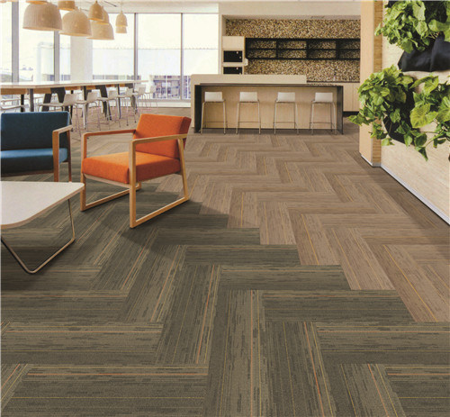 Tufted Rectangle Rugs Modular Carpet Tiles 100X33.33cm Commercial Office Hotel Home Carpet PP Surface Bitument Backing Floor Carpet