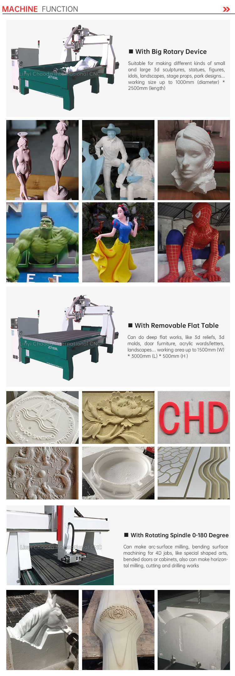 Wood Engraving CNC Router Machine for Making 3D Statue