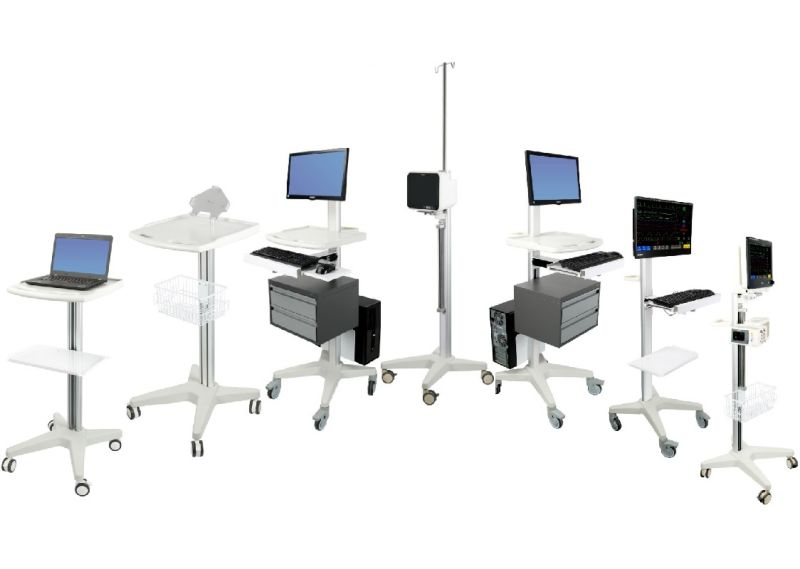 Fixed Height Rolling Stand Trolley Carts for Ventilator