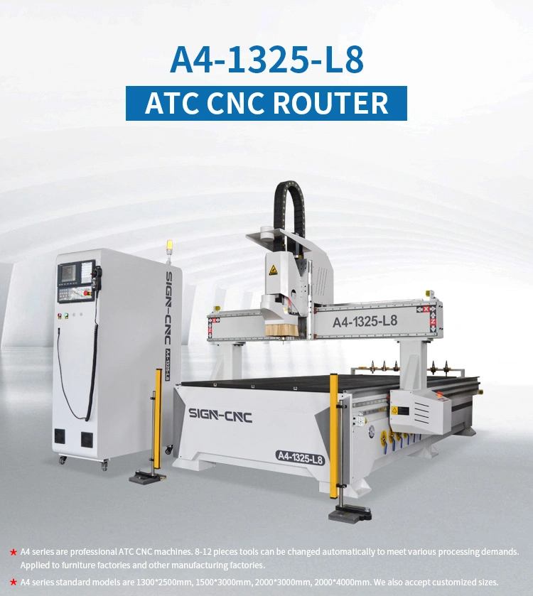 Atc CNC Router CNC Atc 1325 Woodworking Cabinet Wood CNC Router with Light Barrier