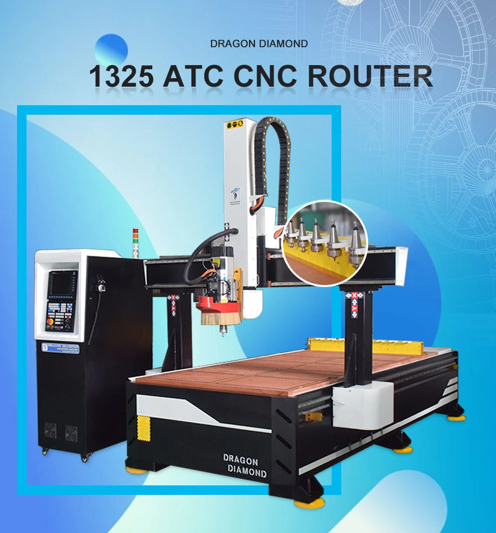 New Wood Industry 1325 Atc CNC Router Woodworking Machinery Wood Carving Machine with Atc Spindle Motor