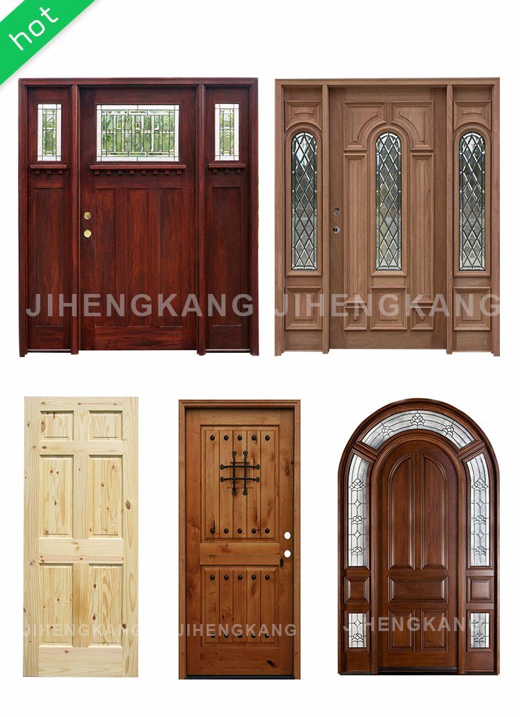 Craftsman Interior Door Frame Carve Wood Luxury Wood Door (JHK-001)